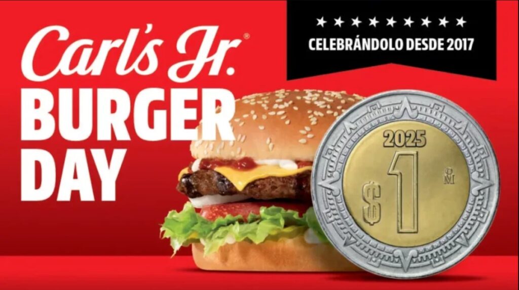 Promoción del Día de la Hamburguesa en Carls Jr