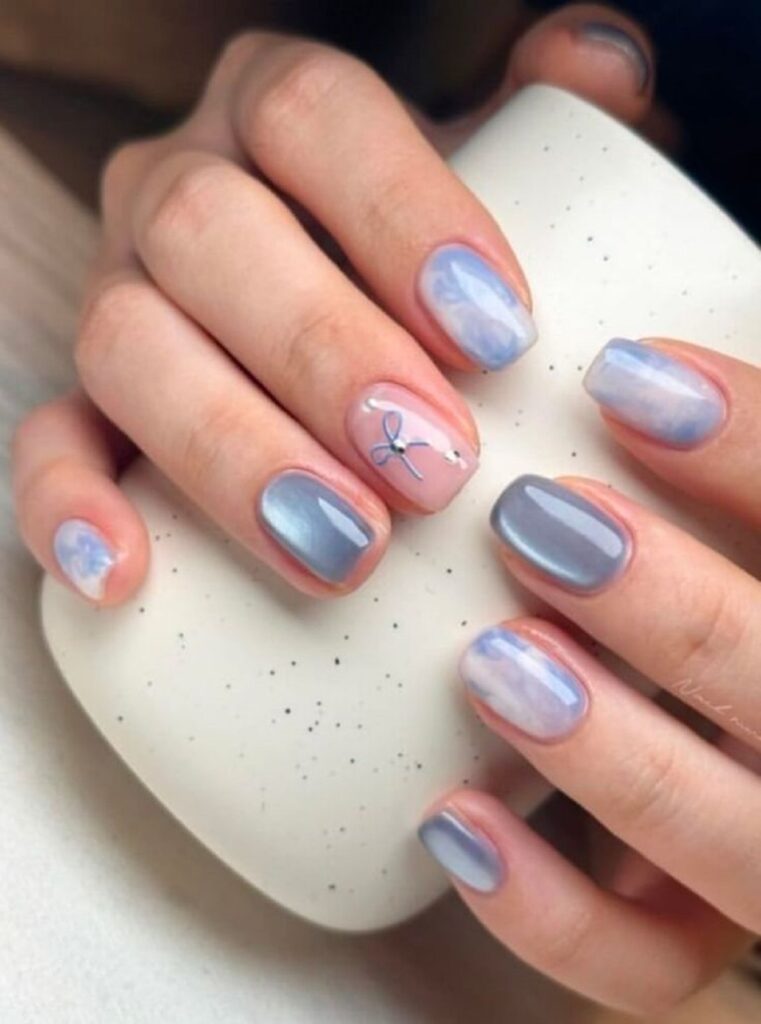 ideas de uñas cortitas rosas