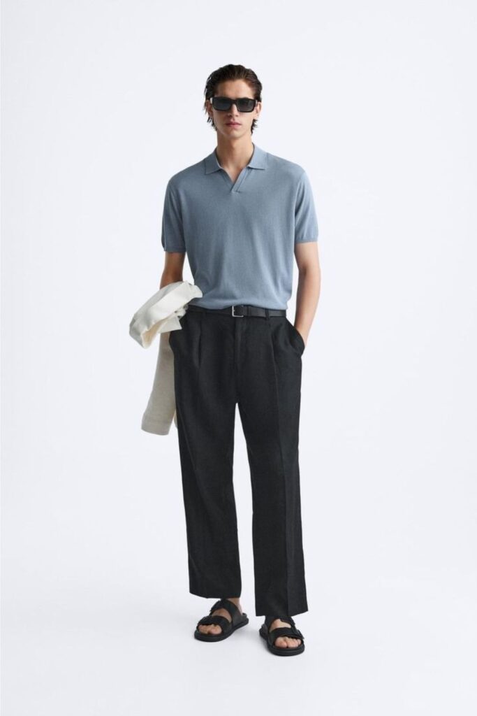 esta es la mejor forma de combinar una polo con pantalones a la cintura
