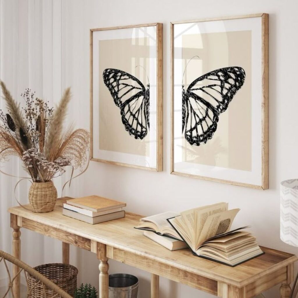 opciones de decoración de paredes con mariposas