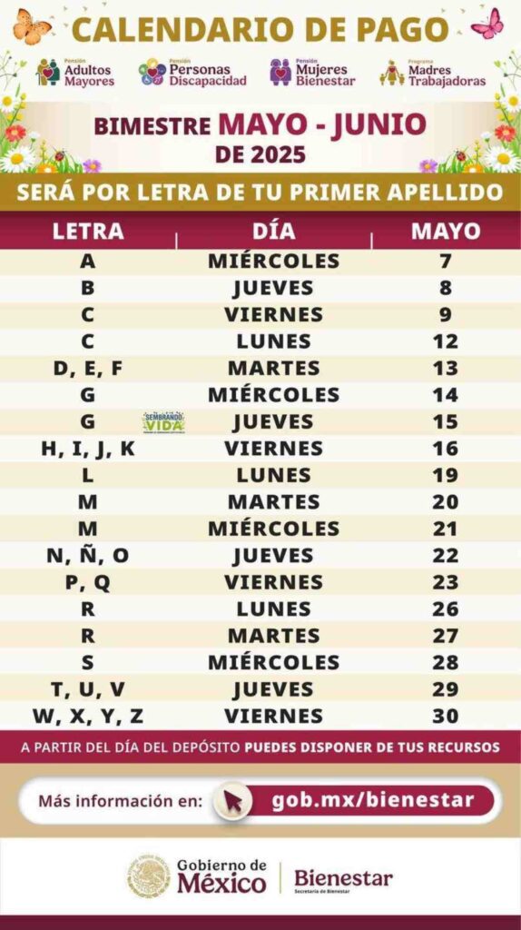 Cuándo depositan la Pensión Bienestar