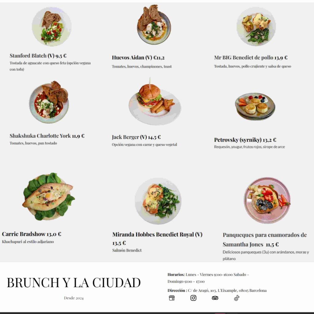 Cuál es el precio del restaurante de Sex and the City