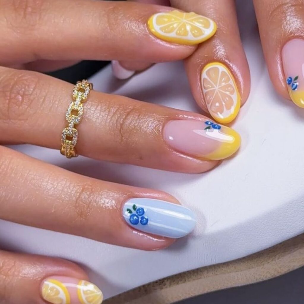 Ideas de lemon nails, la tendencia de manicura del verano