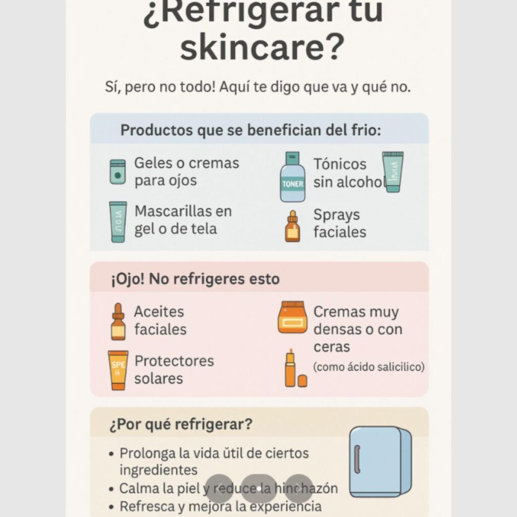 La lista de productos de skincare que si debes guardar en el refrigerador