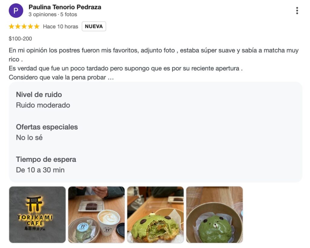 Menú de Torikami Café