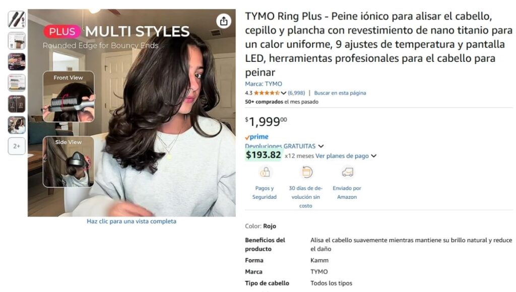 Cepillo para alisar el cabello