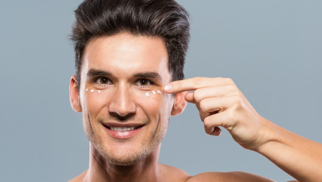 Ingredientes para hombres del cuidado de la piel.