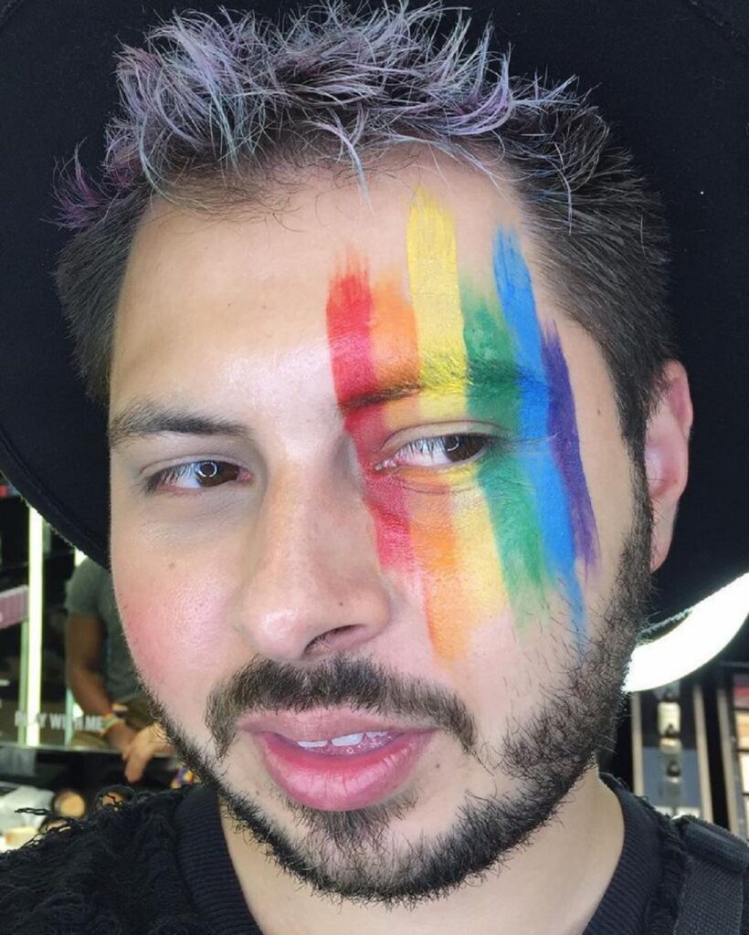 maquillaje para la Marcha LGBT+ bandera