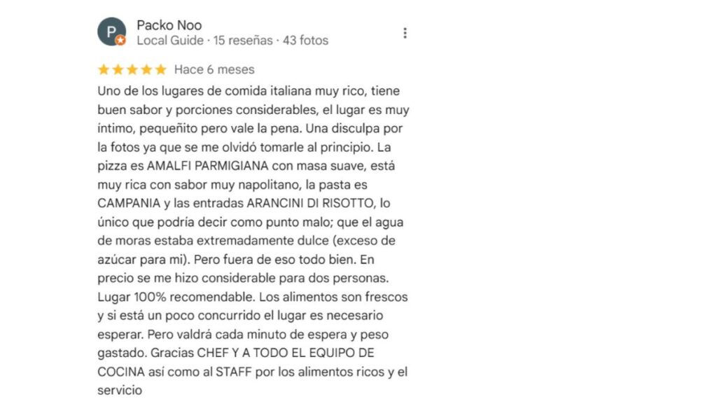 Opiniones de Radici Pizza Napolitana en Google