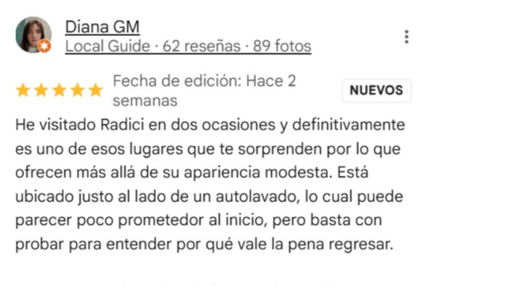 ¿Qué dice la gente de Radici Pizza Napolitana?