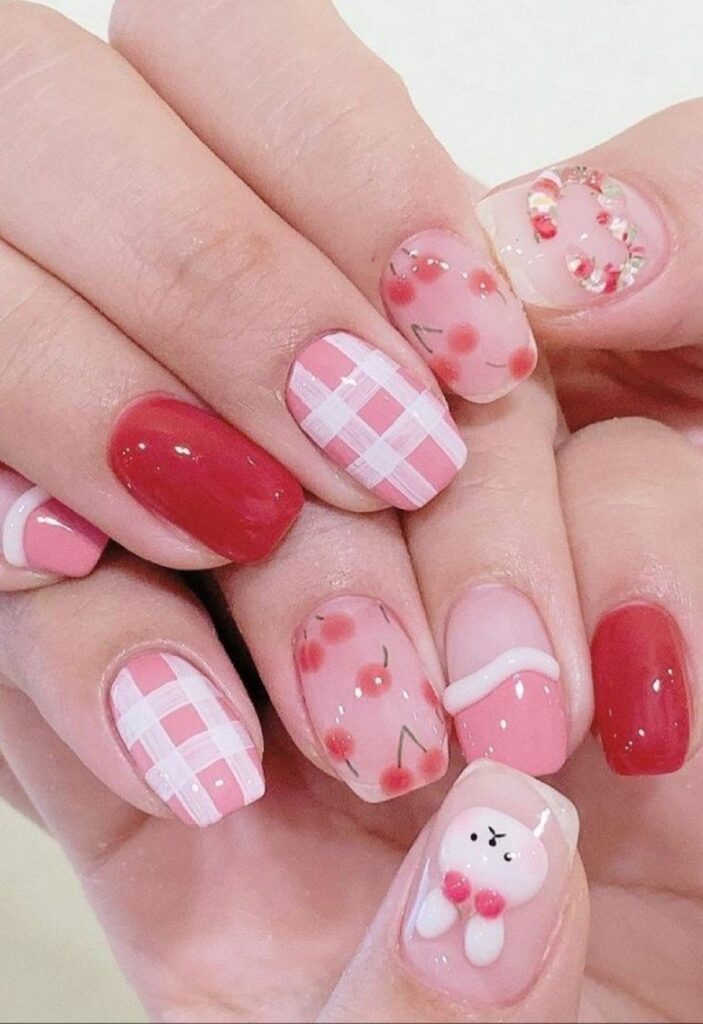 Diseños de uñas coreanas cute nails