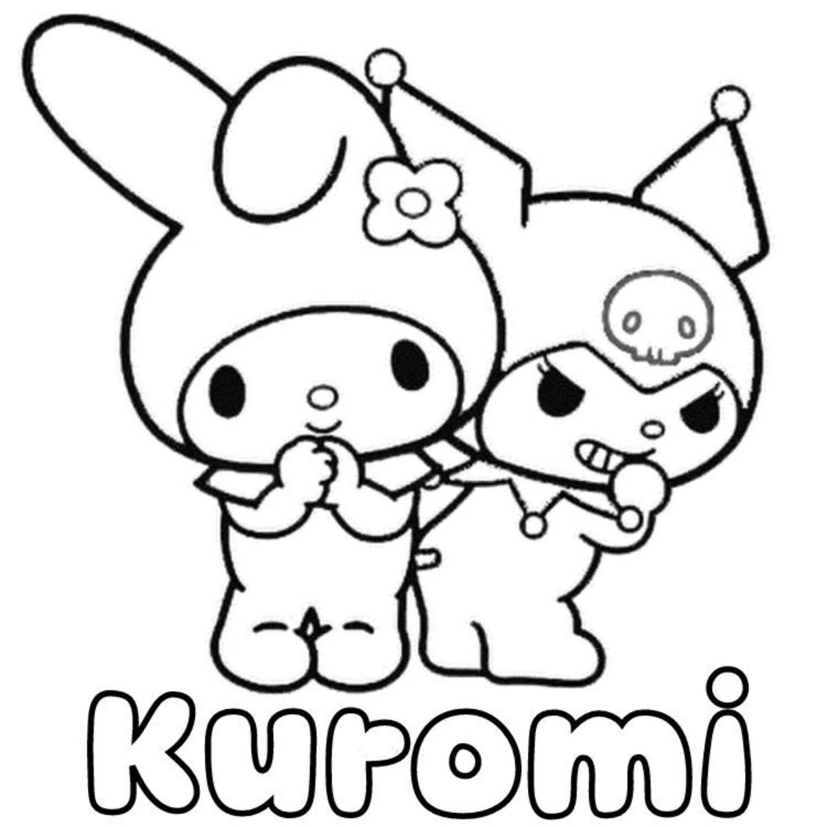 Dibujos de Kuromi y Melody fáciles para colorear - Serzen