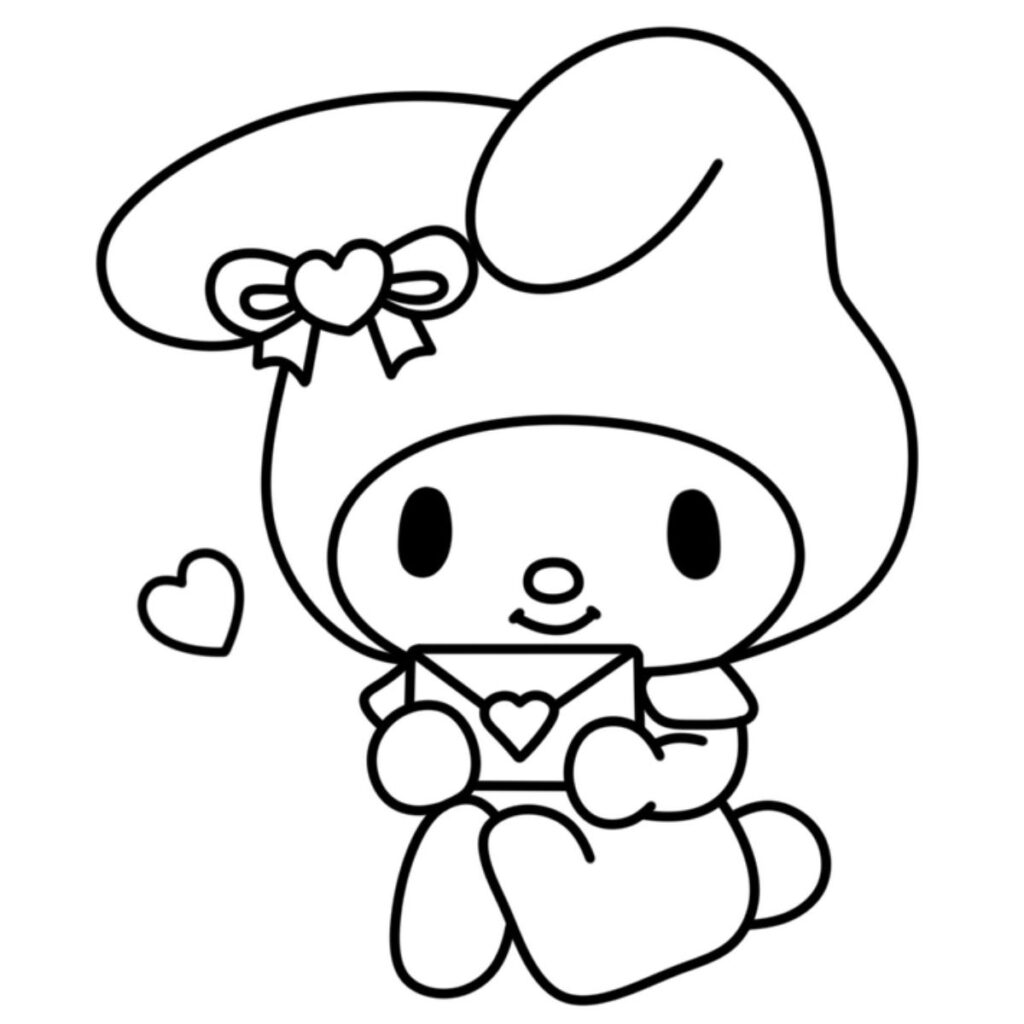 Diseños bonitos de Kuromi y My Melody para colorear