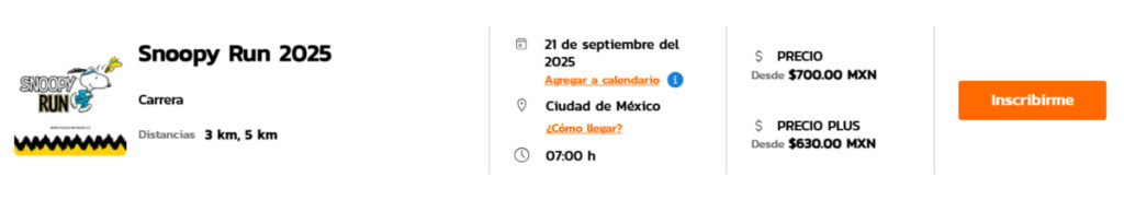 Cómo participar en la Snoopy Run 2025