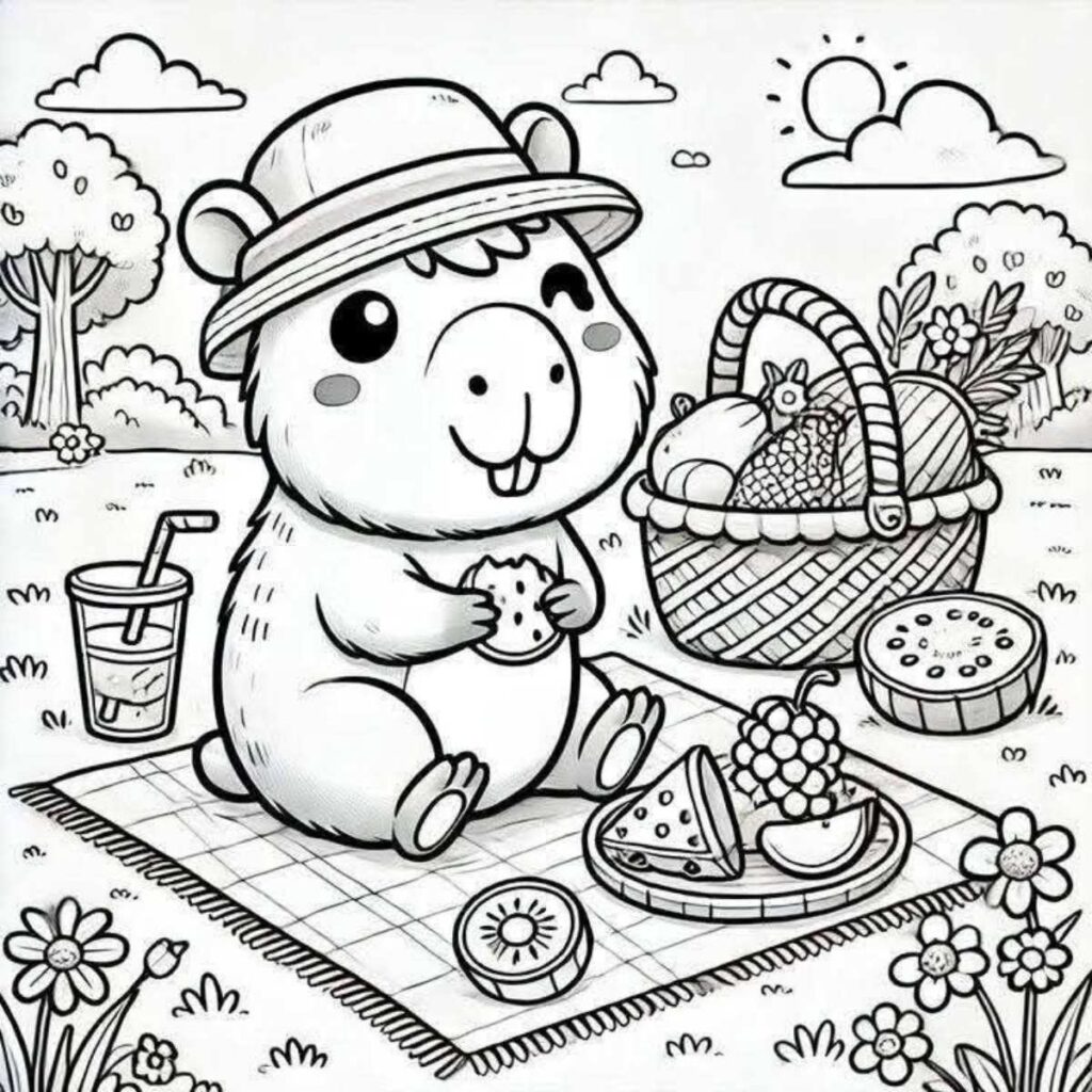 Dibujos de capibara para colorear e imprimir