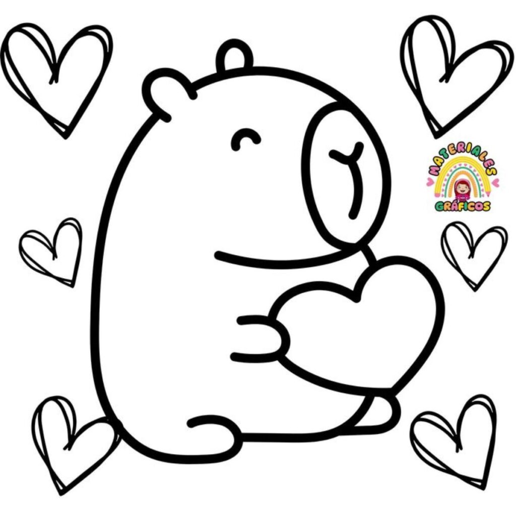 Plantillas kawaii de capibaras