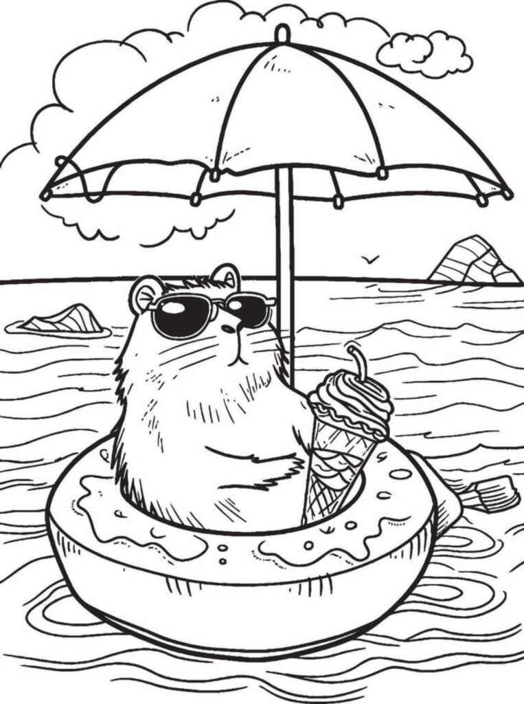 Plantillas de capibara para imprimir y colorear