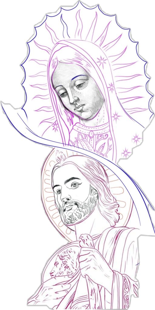 San Judas Tadeo y la virgen