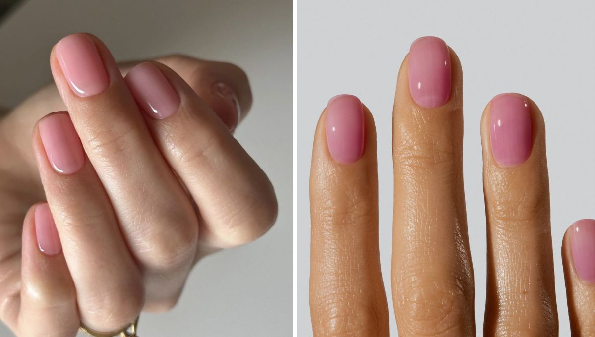 manicura con uñas rose water