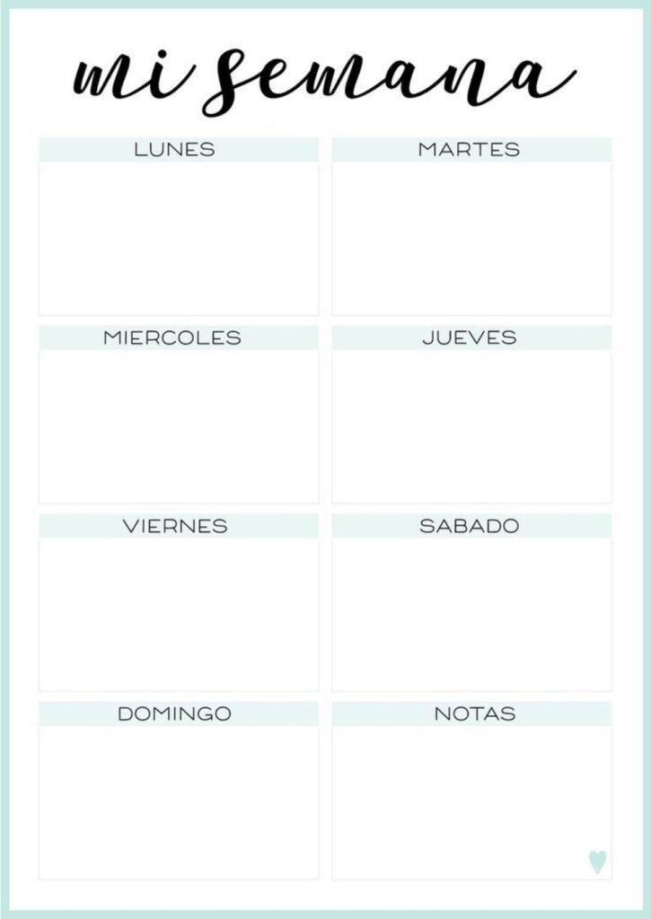 Plantillas de planner semanal para imprimir fácilmente