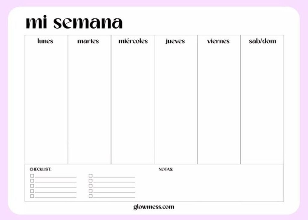 Plantilla de planificador horizontal
