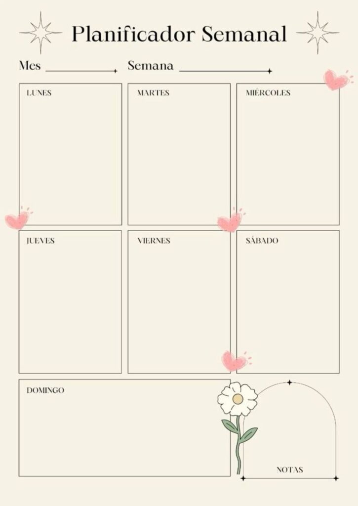 Ideas para hacer un planner semanal