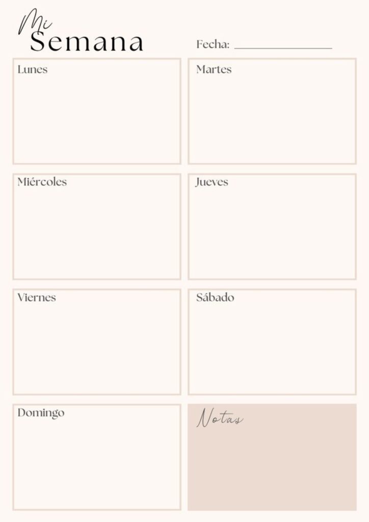 Planificador sencillo y minimalista