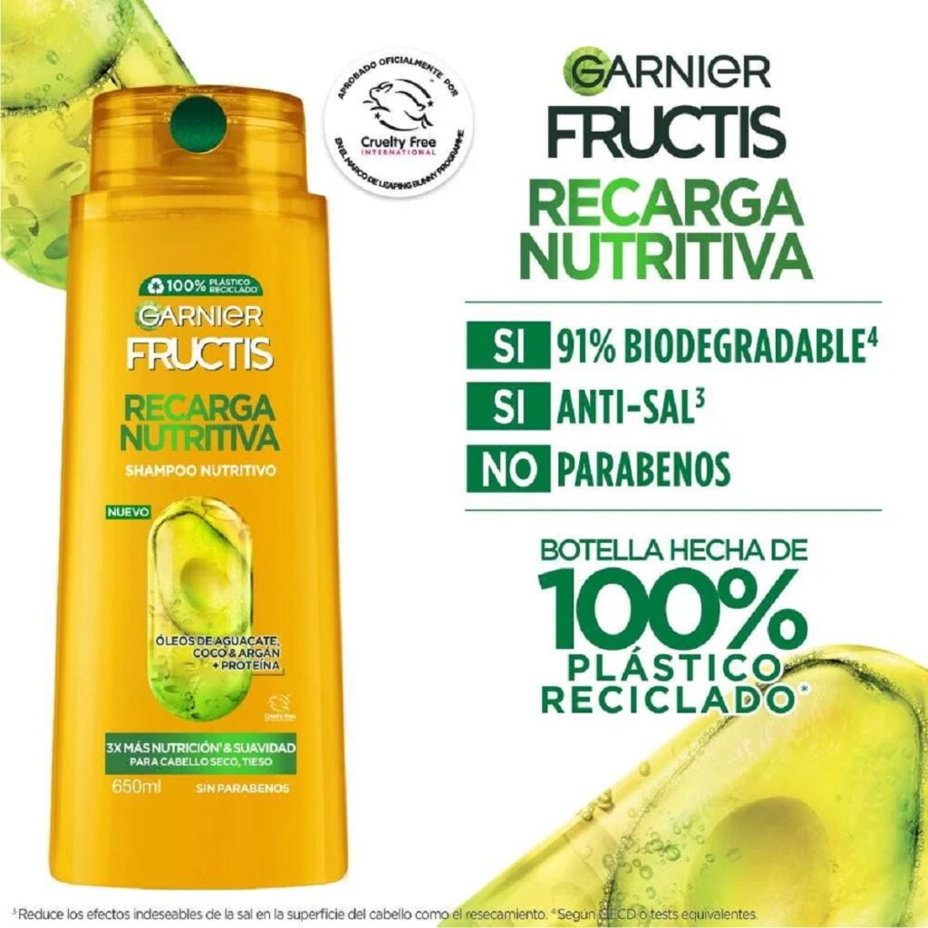 Shampoo de Garnier para cabello seco y maltratado