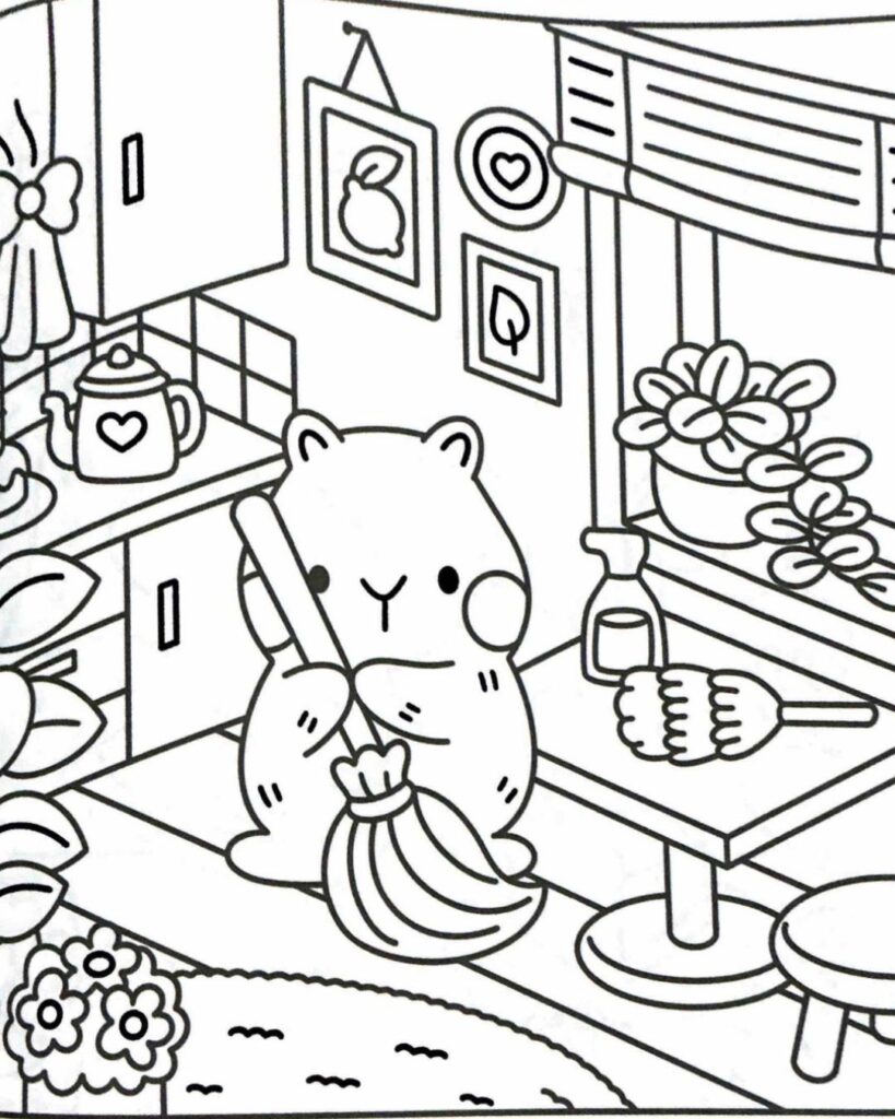 Dibujos bonitos de capibara kawaii para imprimir y colorear