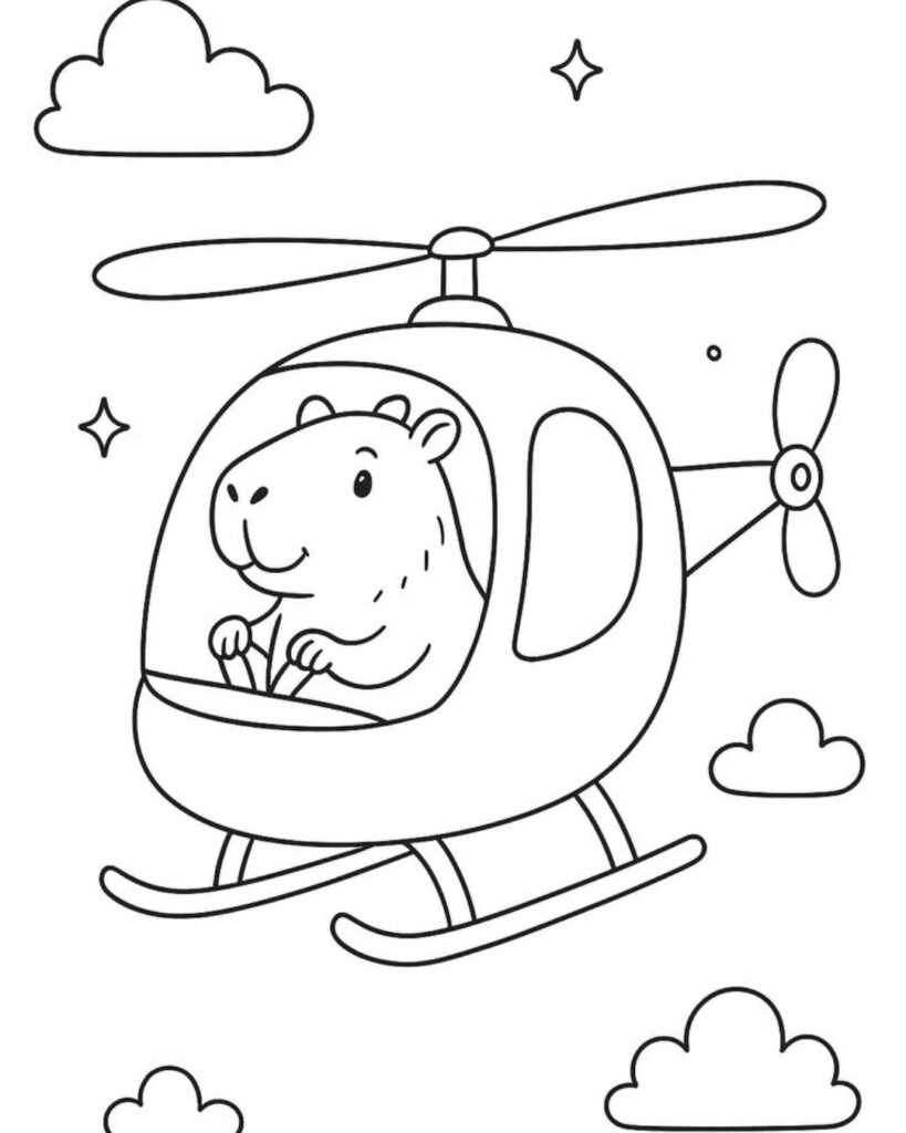 Dibujos bonitos de capibara kawaii para imprimir y colorear