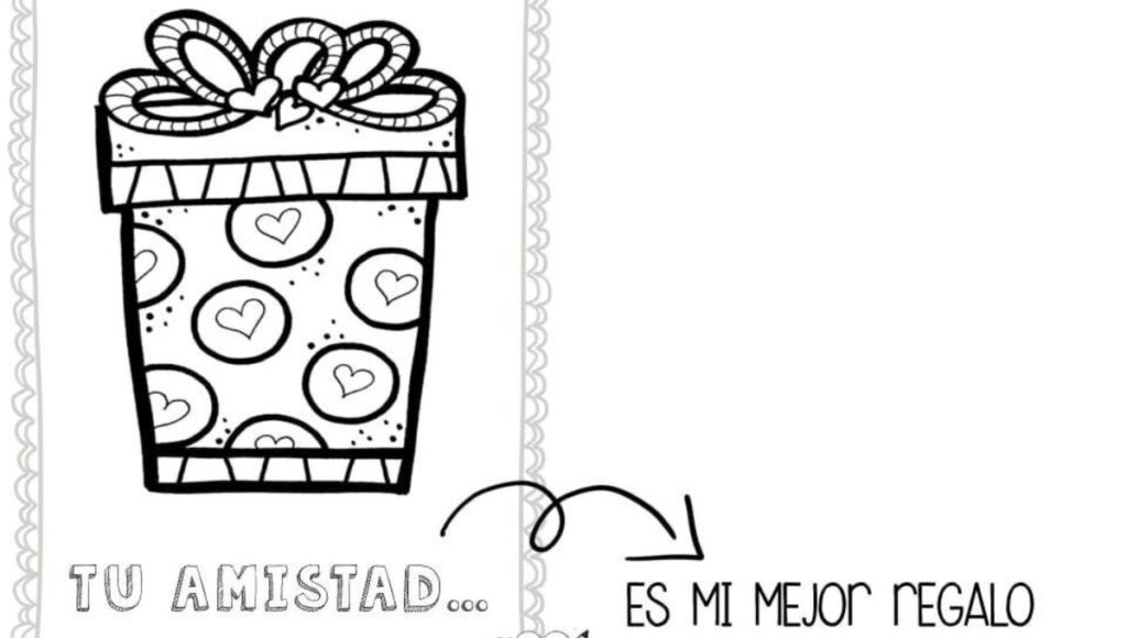 Plantillas bonitas con dibujos para tarjetas para el Día del Amor y la Amistad 2026