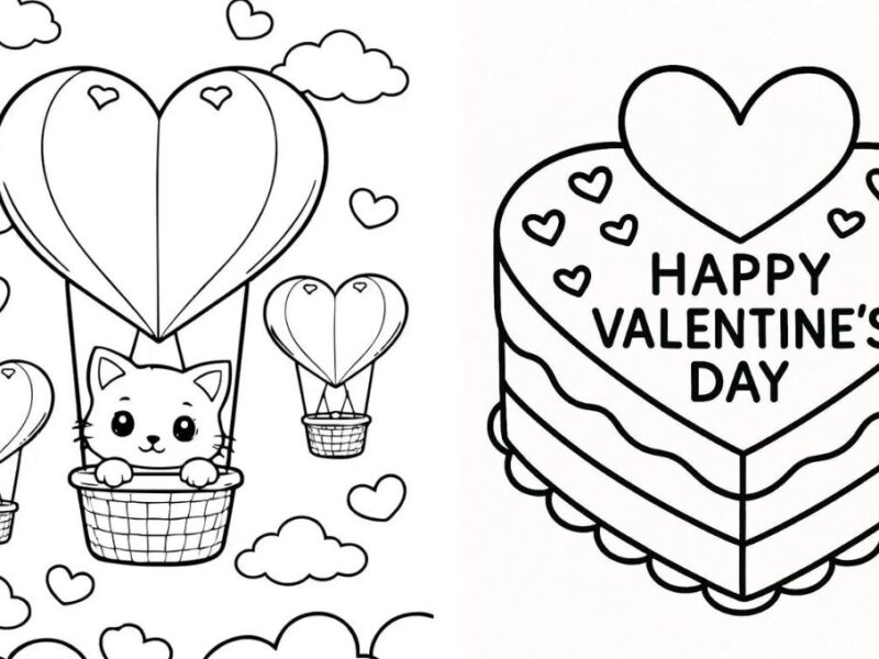 Plantillas bonitas con dibujos para tarjetas para el Día del Amor y la Amistad 2026