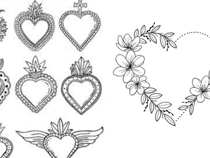 Plantillas para dibujar corazones de San Valentín