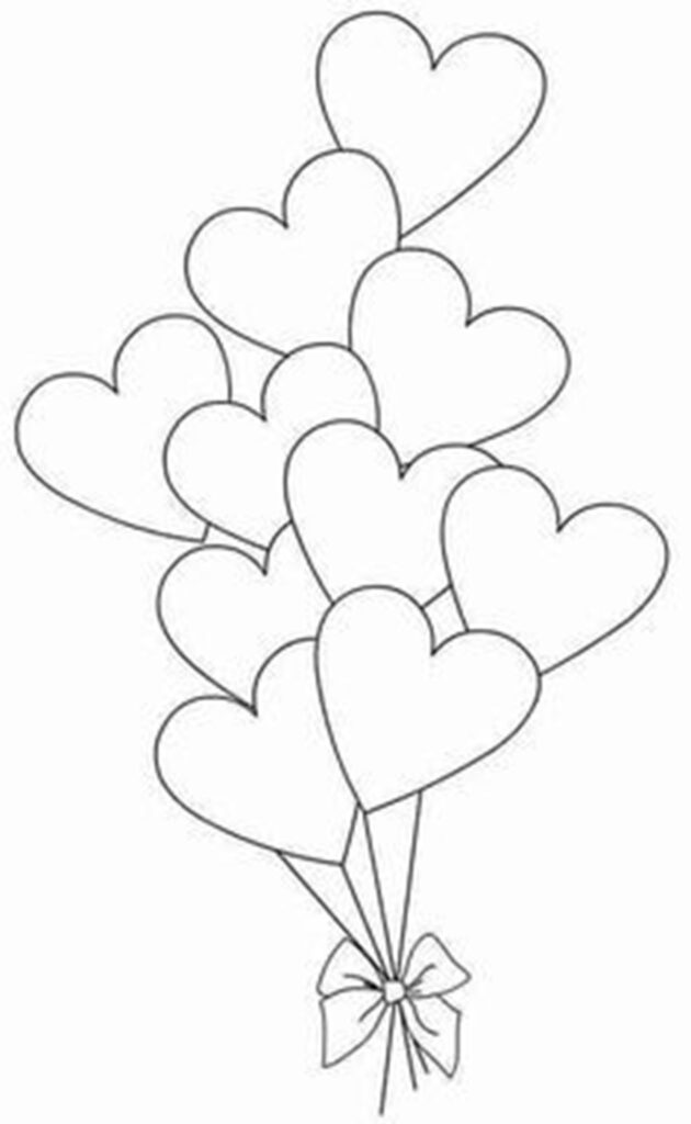 corazones de San Valentín para recortar y calcar