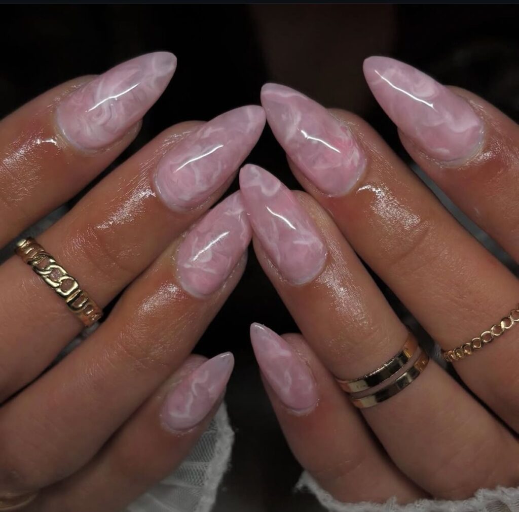Rose Quartz nails