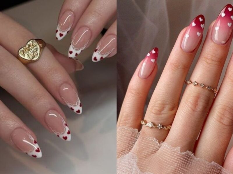 Ideas de uñas con corazones mini para San Valentín 2026