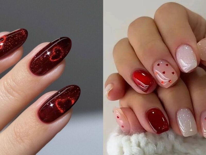 Diseños de uñas rojas elegantes para San Valentín 2026