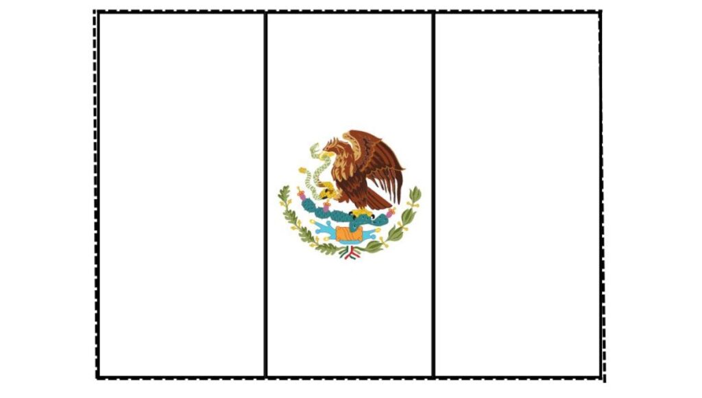 Dibujos para colorear de la Bandera de México plantillas imprimir