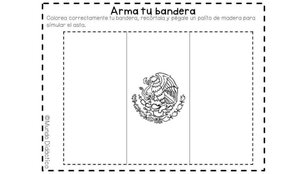 Dibujos para colorear de la Bandera de México plantillas imprimir