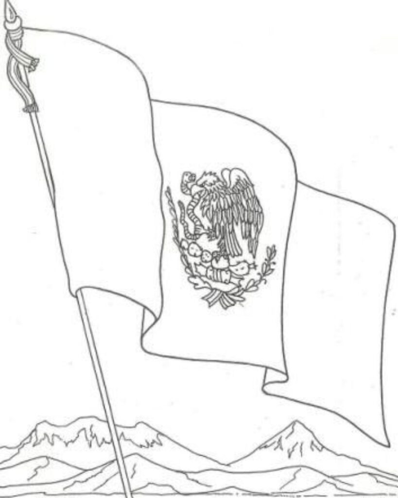 Dibujos para colorear de la Bandera de México plantillas imprimir