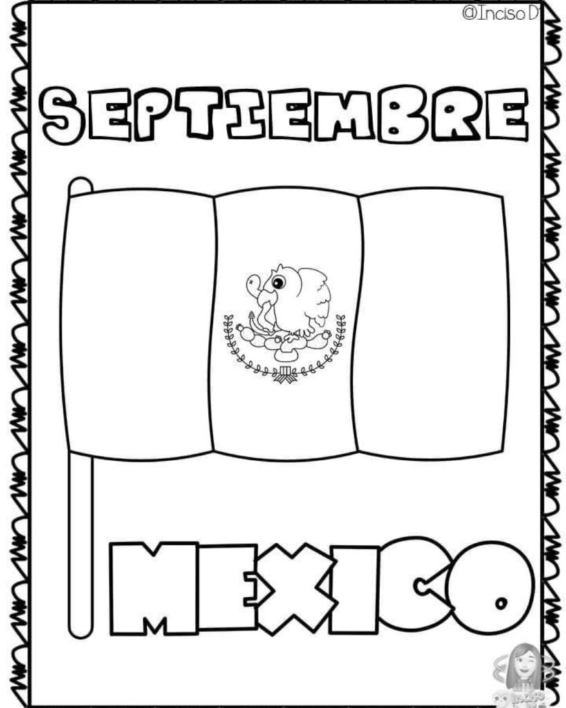 Dibujos para colorear de la Bandera de México plantillas imprimir