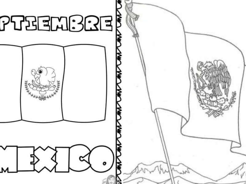 Dibujos para colorear de la Bandera de México plantillas imprimir