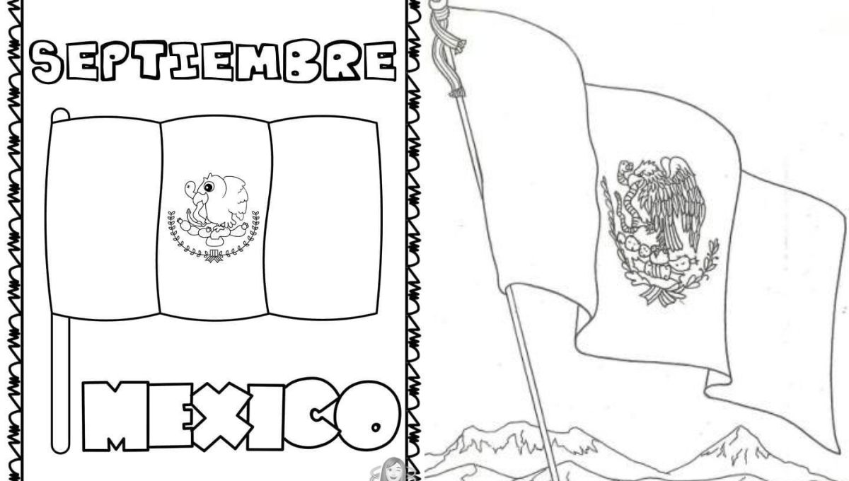 Dibujos para colorear de la Bandera de México plantillas imprimir