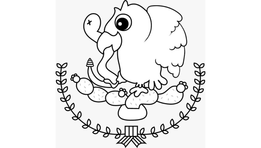 Plantillas de dibujos del escudo de México para imprimir y colorear