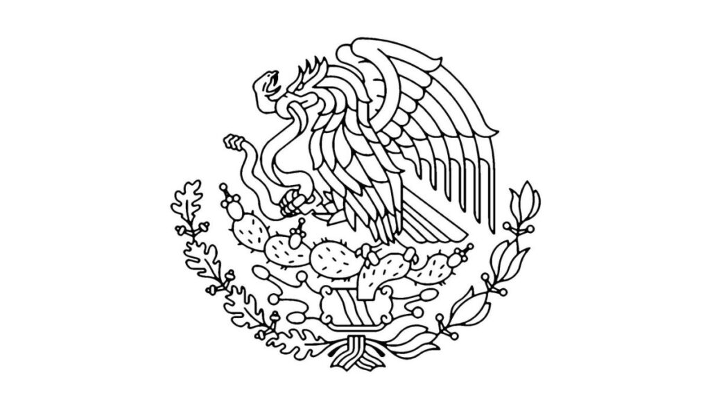 Plantillas de dibujos del escudo de México para imprimir y colorear