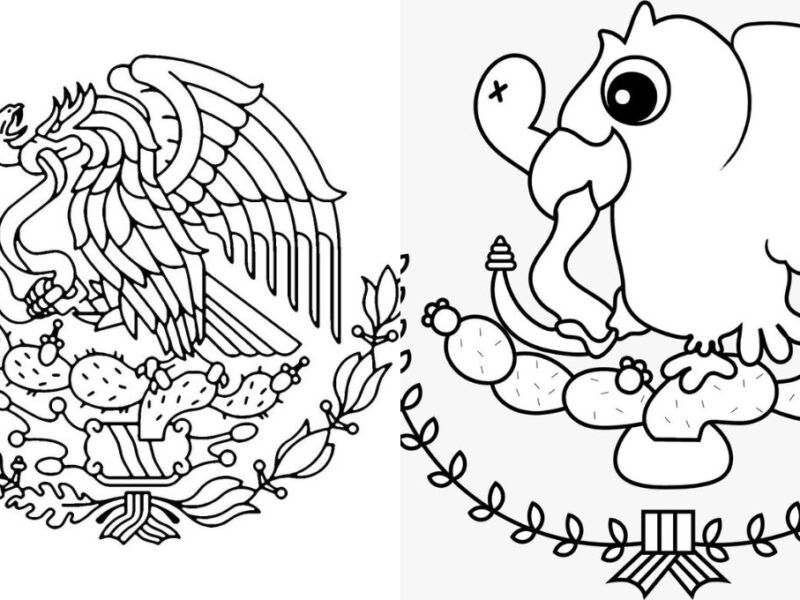 Plantillas de dibujos del escudo de México para imprimir y colorear