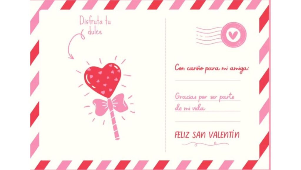 Tarjetas de San Valentin para imprimir o enviar por WhatsApp 2026