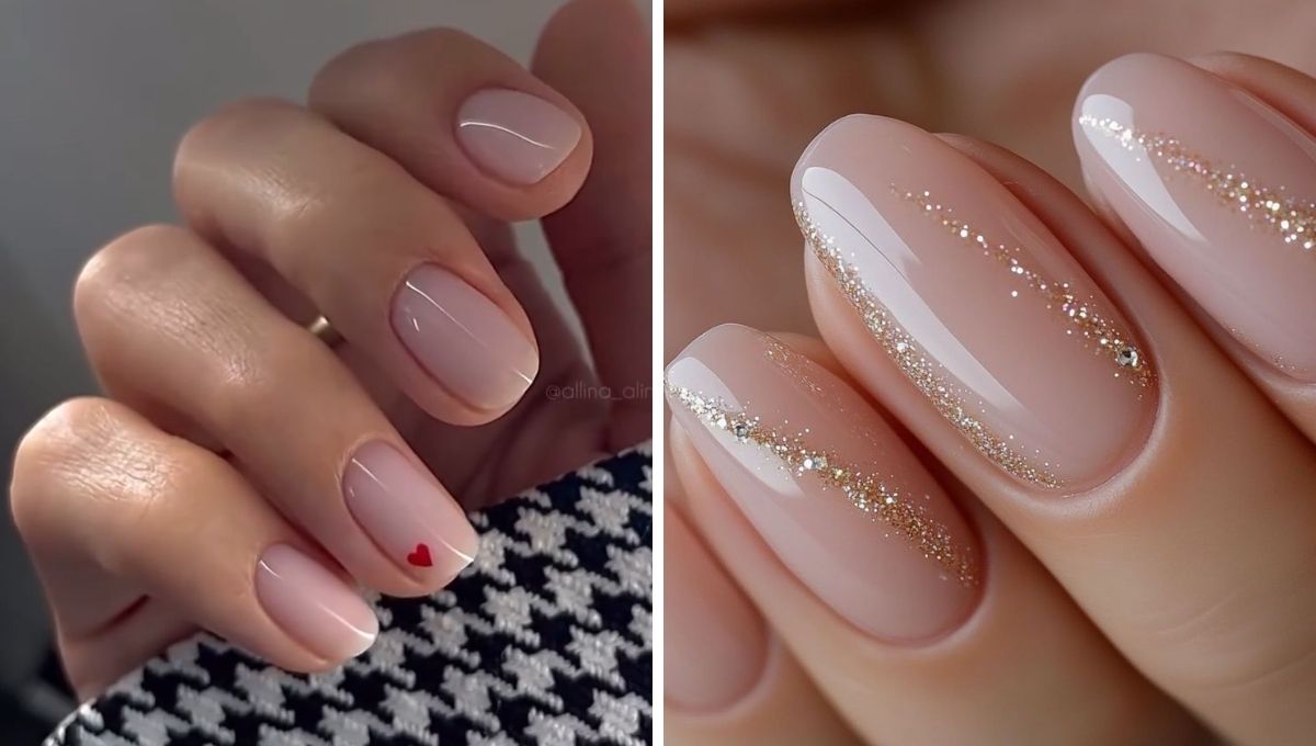 diseños de uñas nude cortas