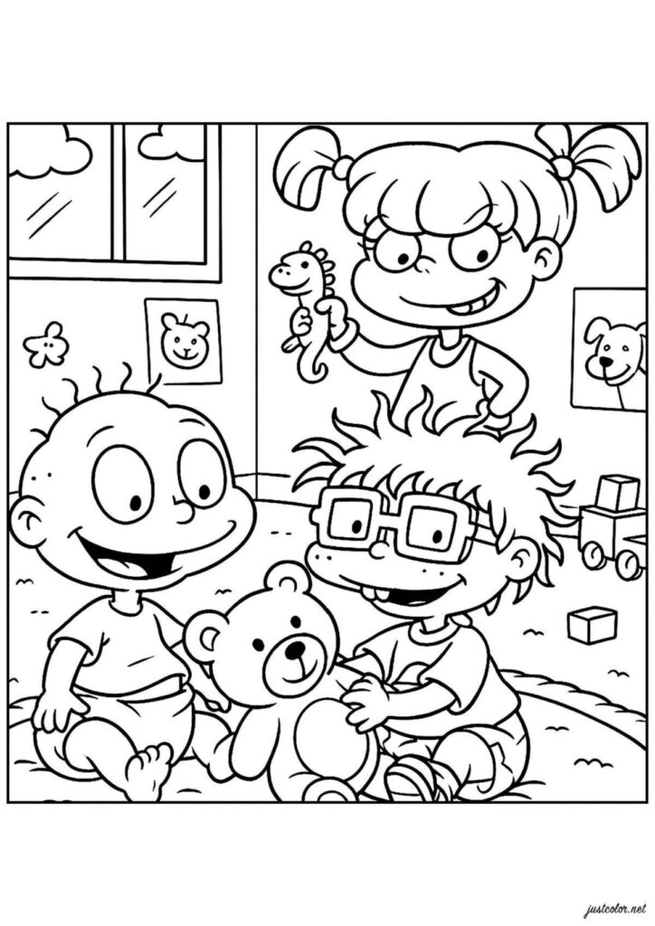 plantillas de rugrats para colorear fáciles