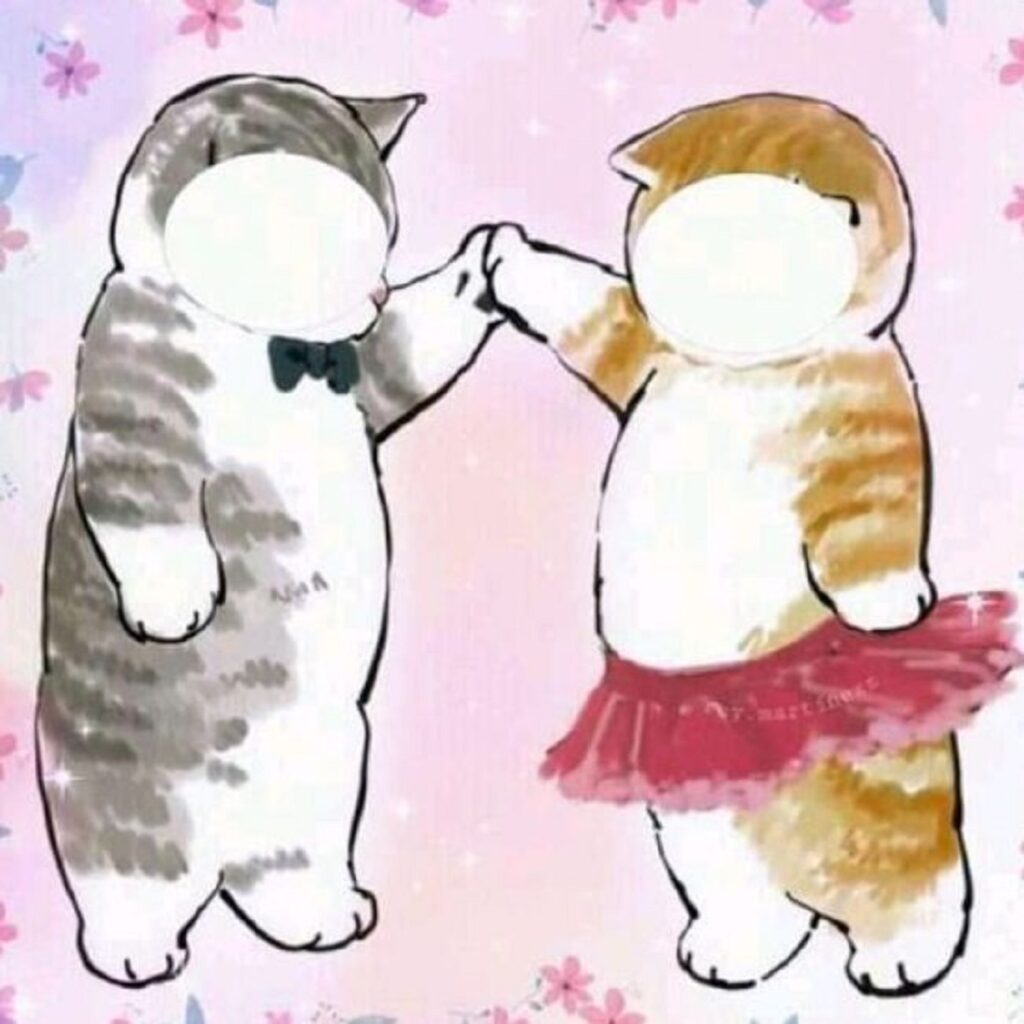 Dibujos San Valentín para poner caras gatos